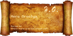 Hers Orsolya névjegykártya